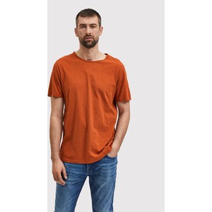 Brązowy t-shirt Selected Homme z krótkim rękawem w stylu casual