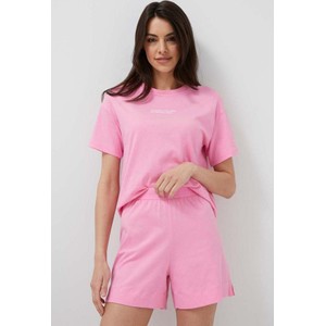 Różowa bluzka United Colors Of Benetton z bawełny w stylu casual z okrągłym dekoltem