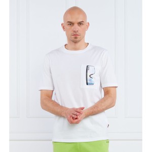 T-shirt Hugo Boss z nadrukiem w stylu casual z krótkim rękawem