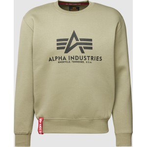 Zielona bluza Alpha Industries w młodzieżowym stylu z bawełny
