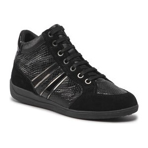 Czarne buty sportowe Geox z płaską podeszwą