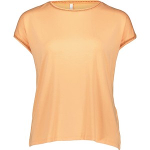 Pomarańczowy t-shirt Only z okrągłym dekoltem w stylu casual z krótkim rękawem