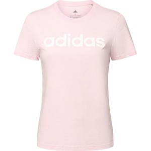 Różowy t-shirt Adidas Sportswear z bawełny