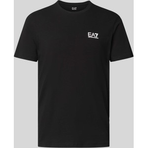 Czarny t-shirt Emporio Armani z krótkim rękawem z nadrukiem z bawełny