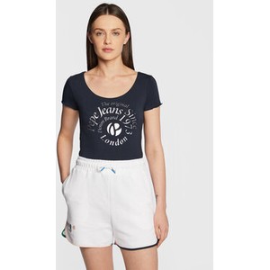 T-shirt Pepe Jeans w młodzieżowym stylu z okrągłym dekoltem