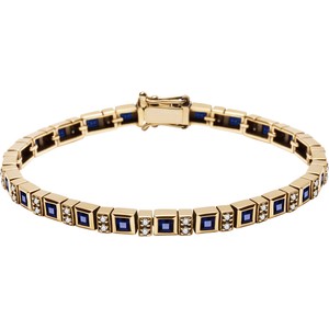 Wiktoriańska - Biżuteria Yes Bransoletka złota z szafirami i diamentami - Kolekcja Wiktoriańska