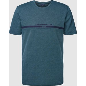 Niebieski t-shirt Christian Berg z krótkim rękawem w stylu casual z bawełny