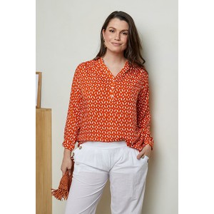 Pomarańczowa bluzka Curvy Lady w stylu casual