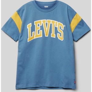 Granatowa koszulka dziecięca Levi’s® Kids z bawełny dla chłopców
