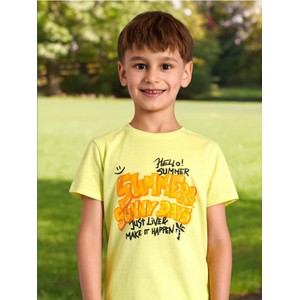 Żółta koszulka dziecięca Sinsay dla chłopców z bawełny