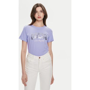 Fioletowy t-shirt Guess