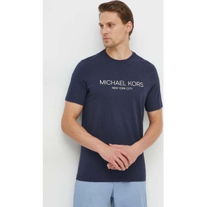 Granatowy t-shirt Michael Kors z nadrukiem z bawełny w młodzieżowym stylu