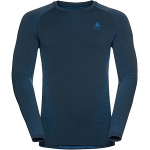 Niebieska koszulka ODLO z nadrukiem w sportowym stylu