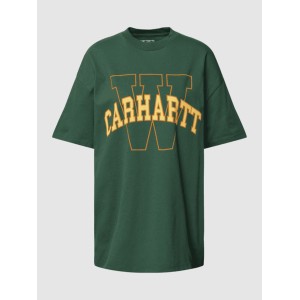 Zielony t-shirt Carhartt WIP z krótkim rękawem z okrągłym dekoltem