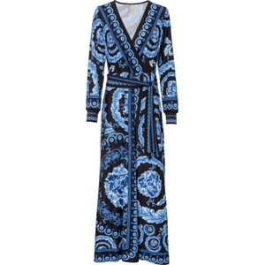 Sukienka bonprix z dekoltem w kształcie litery v z długim rękawem w stylu casual