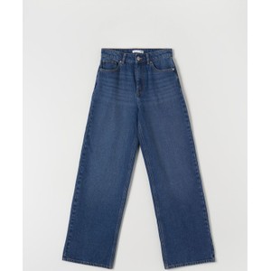 Granatowe jeansy Sinsay z bawełny w street stylu