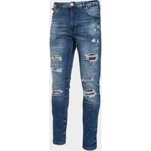 Niebieskie jeansy Supply & Demand w młodzieżowym stylu z dresówki