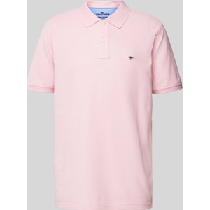 Różowa koszulka polo Fynch Hatton w stylu casual z krótkim rękawem