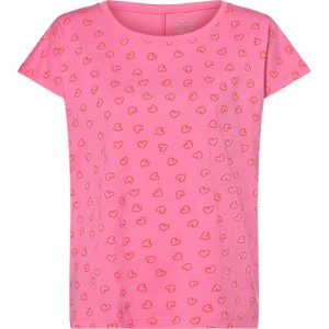 Różowy t-shirt Marie Lund z bawełny