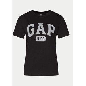 Czarny t-shirt Gap z krótkim rękawem z okrągłym dekoltem