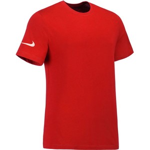 Czerwona koszulka dziecięca Nike dla chłopców z krótkim rękawem z bawełny