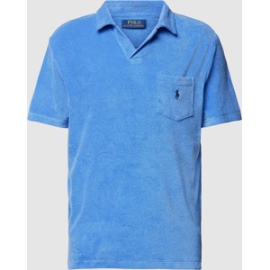 Niebieska koszulka polo POLO RALPH LAUREN z krótkim rękawem z bawełny
