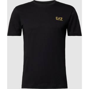 Czarny t-shirt Emporio Armani z nadrukiem z krótkim rękawem