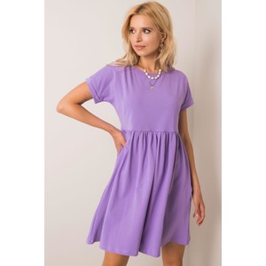 Fioletowa sukienka 5.10.15 oversize z bawełny w stylu casual