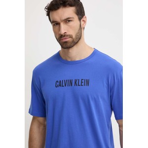 Niebieski t-shirt Calvin Klein Underwear z bawełny z nadrukiem w młodzieżowym stylu