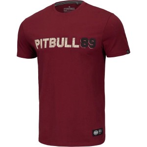 Czerwony t-shirt Pitbull West Coast z krótkim rękawem w młodzieżowym stylu