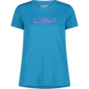 Niebieski t-shirt CMP w sportowym stylu z okrągłym dekoltem z krótkim rękawem