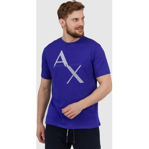 Niebieski t-shirt Armani Exchange z nadrukiem