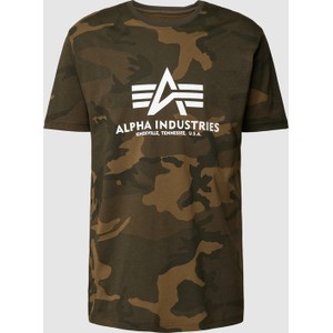 T-shirt Alpha Industries z bawełny w militarnym stylu z krótkim rękawem
