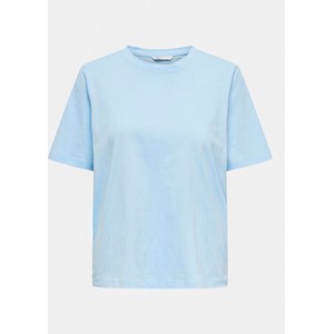 Niebieski t-shirt Only w stylu casual z okrągłym dekoltem