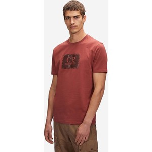 Czerwony t-shirt C.P. Company z bawełny w młodzieżowym stylu