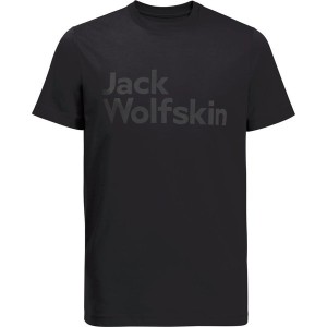 Czarny t-shirt Jack Wolfskin z bawełny w sportowym stylu