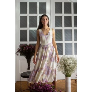 Sukienka Makover z tkaniny midi asymetryczna