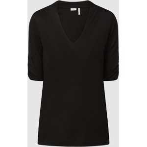 Bluzka S.Oliver Black Label w stylu casual z krótkim rękawem z dekoltem w kształcie litery v
