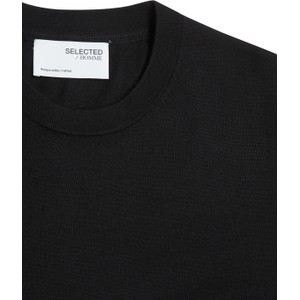 Czarny sweter Selected Homme z okrągłym dekoltem w stylu casual