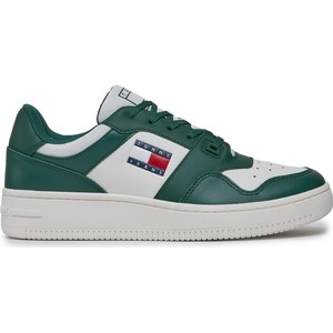Zielone buty sportowe Tommy Jeans sznurowane