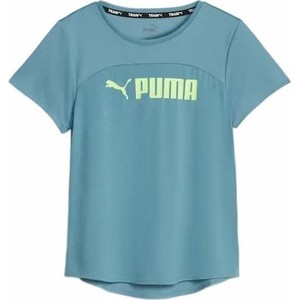 Niebieski t-shirt Puma w sportowym stylu z okrągłym dekoltem