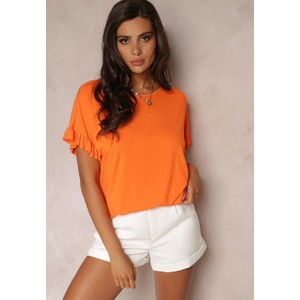 Pomarańczowa bluzka Renee z krótkim rękawem