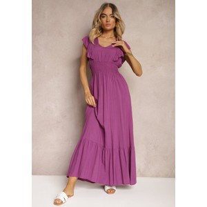 Fioletowa sukienka Renee maxi na ramiączkach z dekoltem w kształcie litery v
