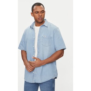 Niebieska koszula Wrangler w stylu casual z krótkim rękawem