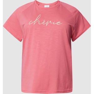 Różowa bluzka Fransa Plus w młodzieżowym stylu z krótkim rękawem