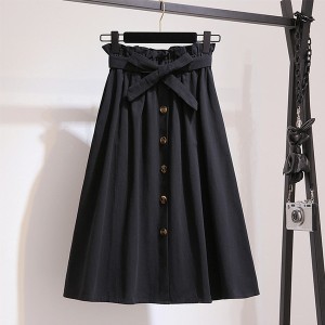 Czarna spódnica Turino Pl w stylu klasycznym z tkaniny midi