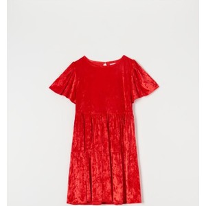 Czerwona sukienka Sinsay z krótkim rękawem mini z okrągłym dekoltem
