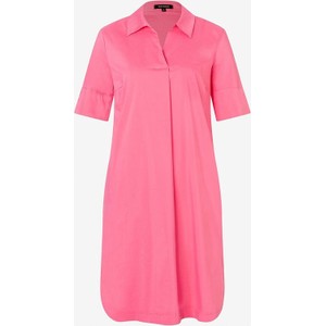 Różowa sukienka More & More z krótkim rękawem mini z bawełny