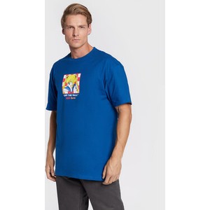Niebieski t-shirt Vans z krótkim rękawem w młodzieżowym stylu