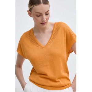 Pomarańczowa bluzka Morgan z dekoltem w kształcie litery v w stylu casual